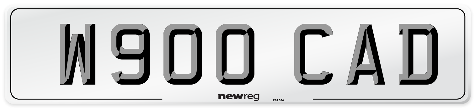 W900 CAD Number Plate from New Reg